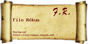 Filo Rókus névjegykártya